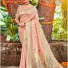 Sangam Prints Light Pink Havy Assam Silk Saree With Meena Woven Work Traditional Saree