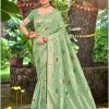 Sangam Prints Sea Green Havy Assam Silk Saree With Meena Woven Work Traditional Saree