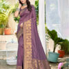 Sangam Prints Wine Assam Silk Woven Work Traditional Saree