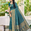 Sangam Prints Turquoise Assam Silk Woven Work Traditional Saree