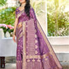 Sangam Prints Purple Assam Silk Woven Work Traditional Saree