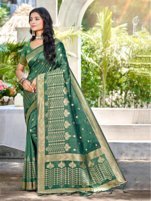 Sangam Prints Green Assam Silk Woven Work Traditional Saree