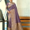 Sangam Prints Purple Assam Silk Woven Work Traditional Saree