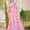 Sangam Prints Light Pink Linen Woven Work Traditional Saree