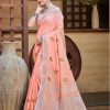 Sangam Prints Peach Linen Woven Work Traditional Saree