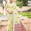 Sangam Prints Yellow Linen Woven Work Traditional Saree