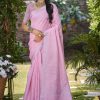 Sangam Prints Dark Pink Linen Woven Work Traditional Saree