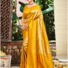 Sangam Prints Yellow Kanjivaram Silk Woven Work Traditional Saree