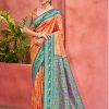 Sangam Prints Light Orange Kanjivaram Silk Woven Work Traditional Saree