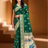 Sangam Prints Dark Green SILK WITH DIGITAL PALLU Woven Work Traditional Saree