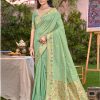 Sangam Prints Sea Green Havy Assam Silk Saree With Meena Woven Work Traditional Saree