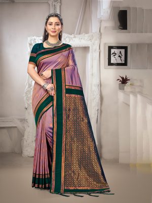 Sangam Prints Purple Silk Woven Work Traditional Saree