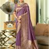 Sangam Prints Purple Assam Silk Woven Work Traditional Saree