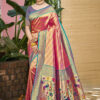 Sangam Prints Pink  Kanjivaram Silk Woven Work Traditional Saree