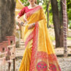 Sangam Prints Yellow Kanjivaram Silk Woven Work Traditional Saree