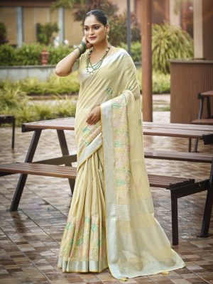 Sangam Prints Pista Green SILK Woven Work Traditional Saree