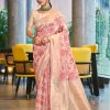 Sangam Prints Pastel Pink COTTON SILK Woven Work Traditional Saree